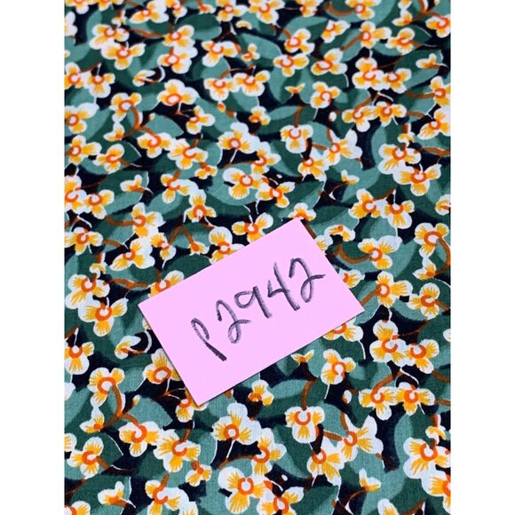 Floral Cotton Fabric 1 Yard Green & Yellow 36" Wide Sewing & Crafts Material - Picture 13 of 13